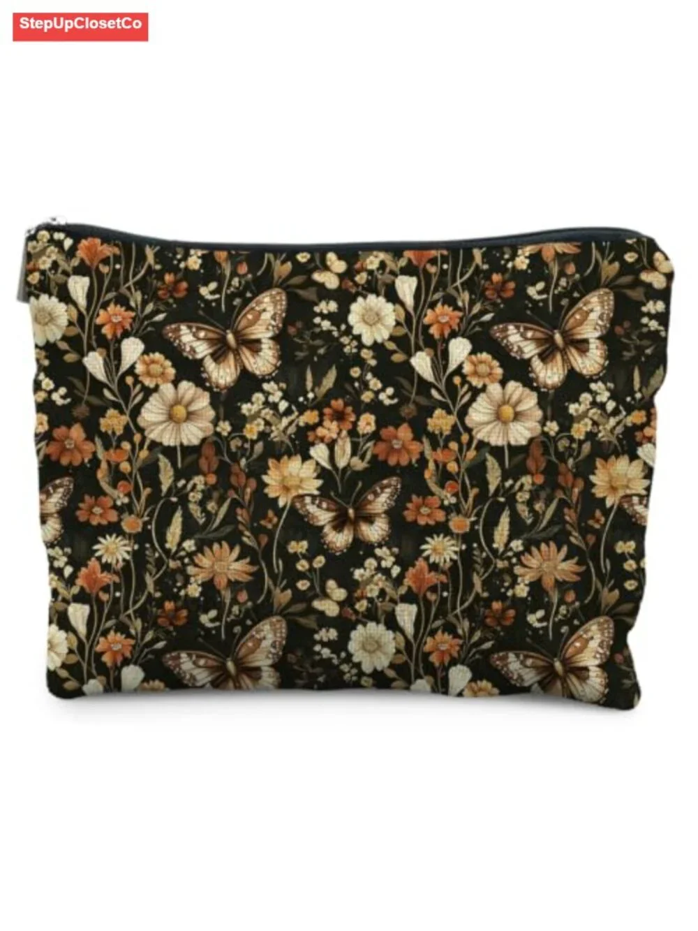 Large Canvas Cosmetic Bag Travel Toiletry Organizer Linen Zipper Pouch Storage